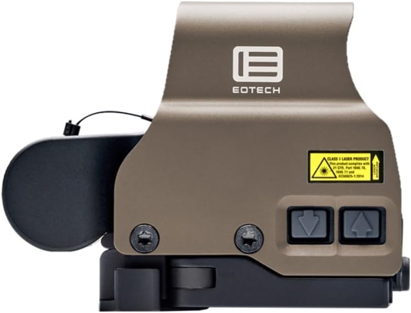EOTECH HWS EXPS2 Holographic Red Dot Sight, 1 Dot Reticle, Black w/Tan Hood, EXPS2-0B/T