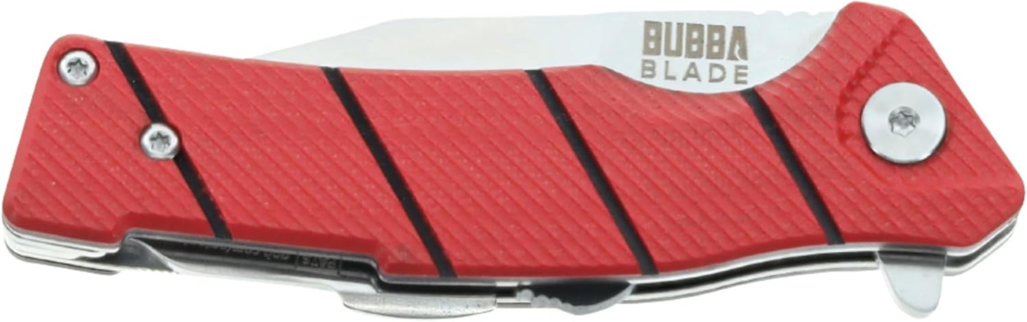 BUBBA Sculpin Snips Folding Fishing Knife, Compact Liner Lock Folding Pocket Knife with G-10 Handle, Tanto Style Blade, Pocket Clip and Lanyard Hole for Secure EDC Carry