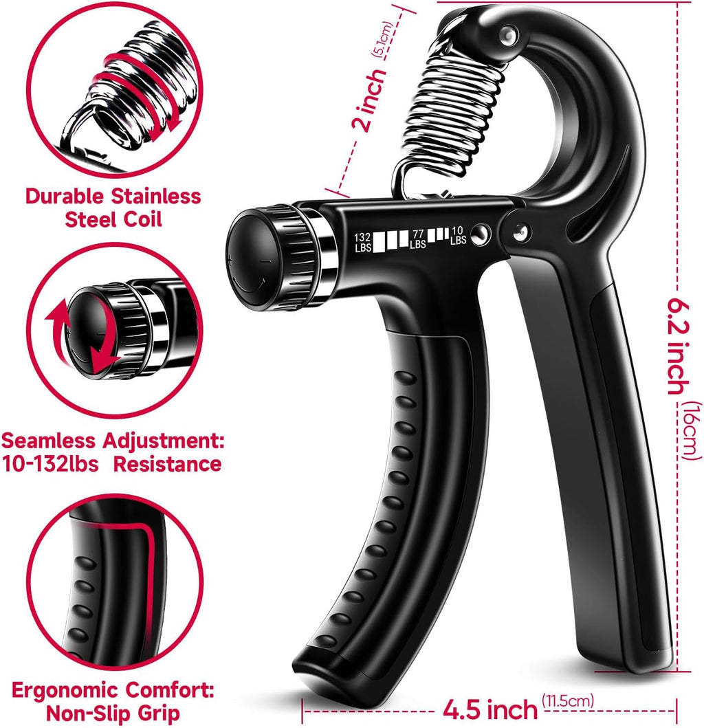 FitBeast Grip Strengthener Forearm Strengthener Hand Grips Strengthener Kit - 5 Pack Adjustable Resistance