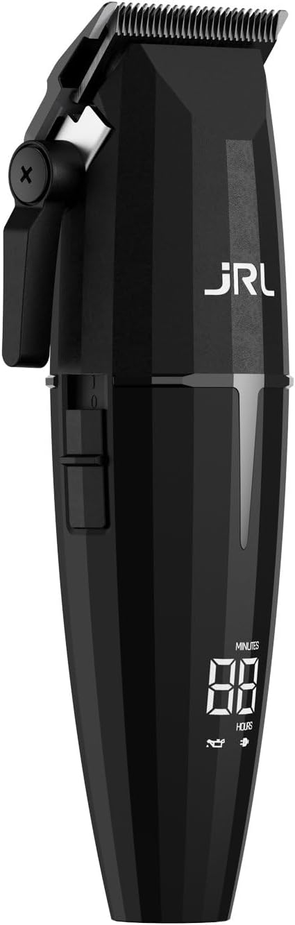 JRL Onyx 2020C Professional Cordless Hair Clipper for Barber Hair Cutting, Smart-Clip Technology Prevents Blade Drag, Reset IQ Charging Dock, For Fading, Dual-Speed 6000–7500 RPM Motor, Black